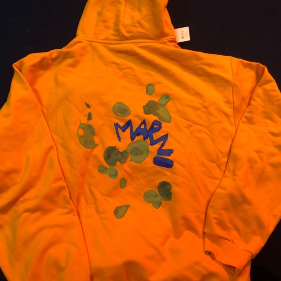 Marni Hooded Sweatshirt Size Medium 44 NWT Yellow Paint Flowers - Picture 3 of 6
